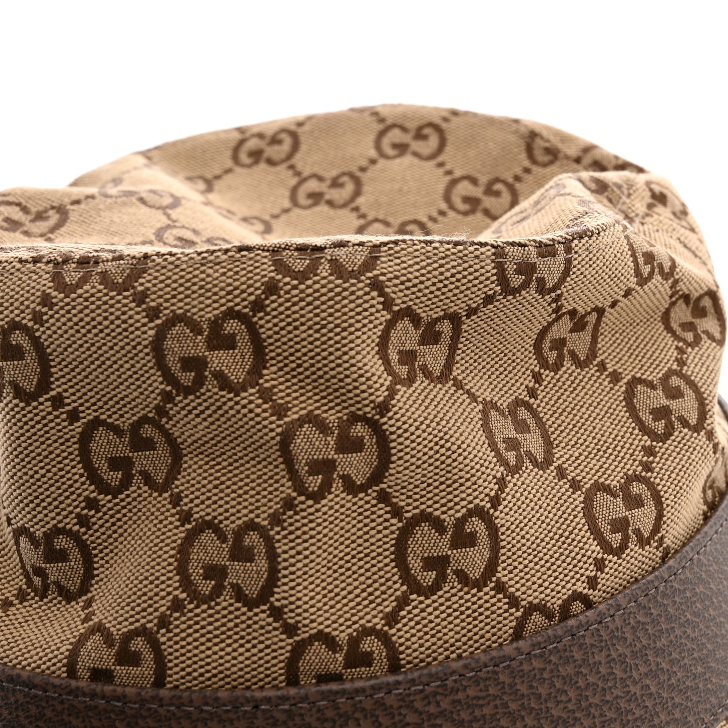 Monogram Textured Dollar Calfskin GG Jago Bucket Hat M Cacao Beige