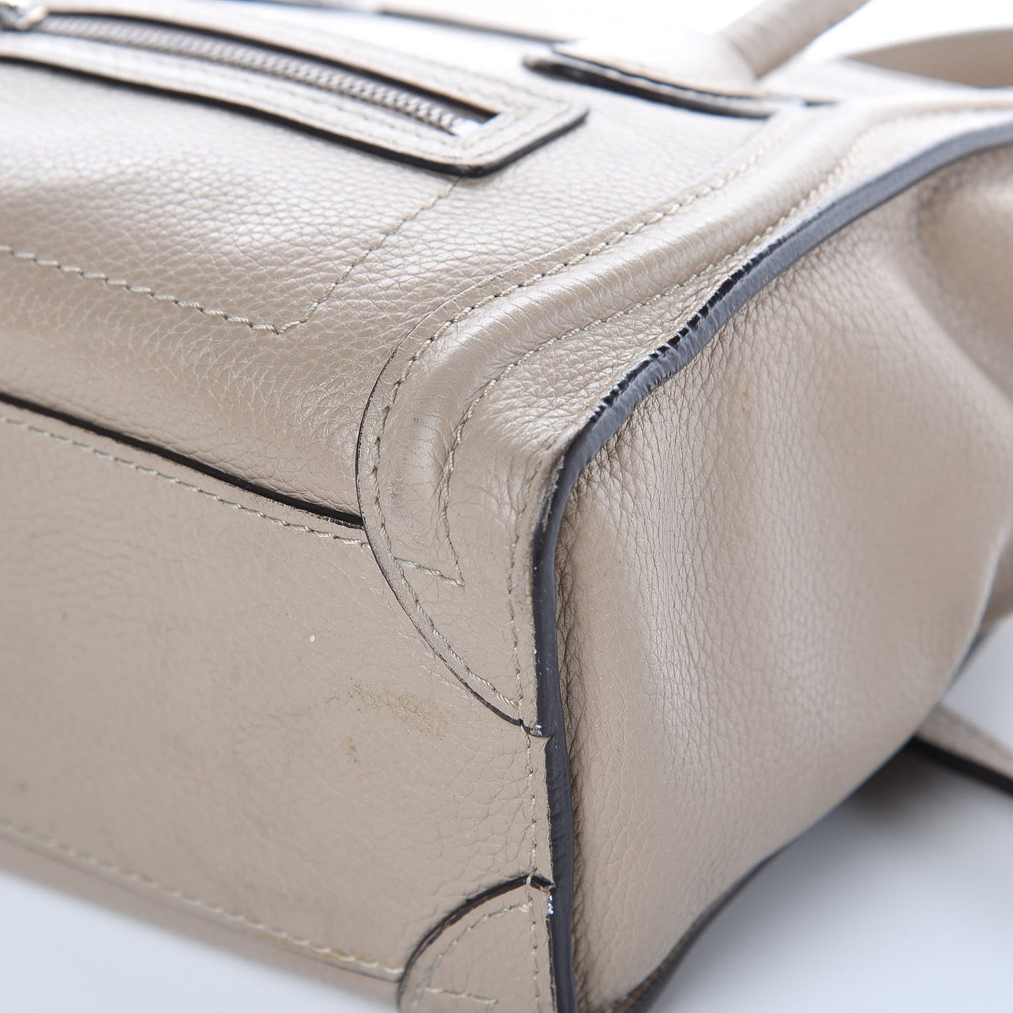 Drummed Calfskin Nano Luggage Dune