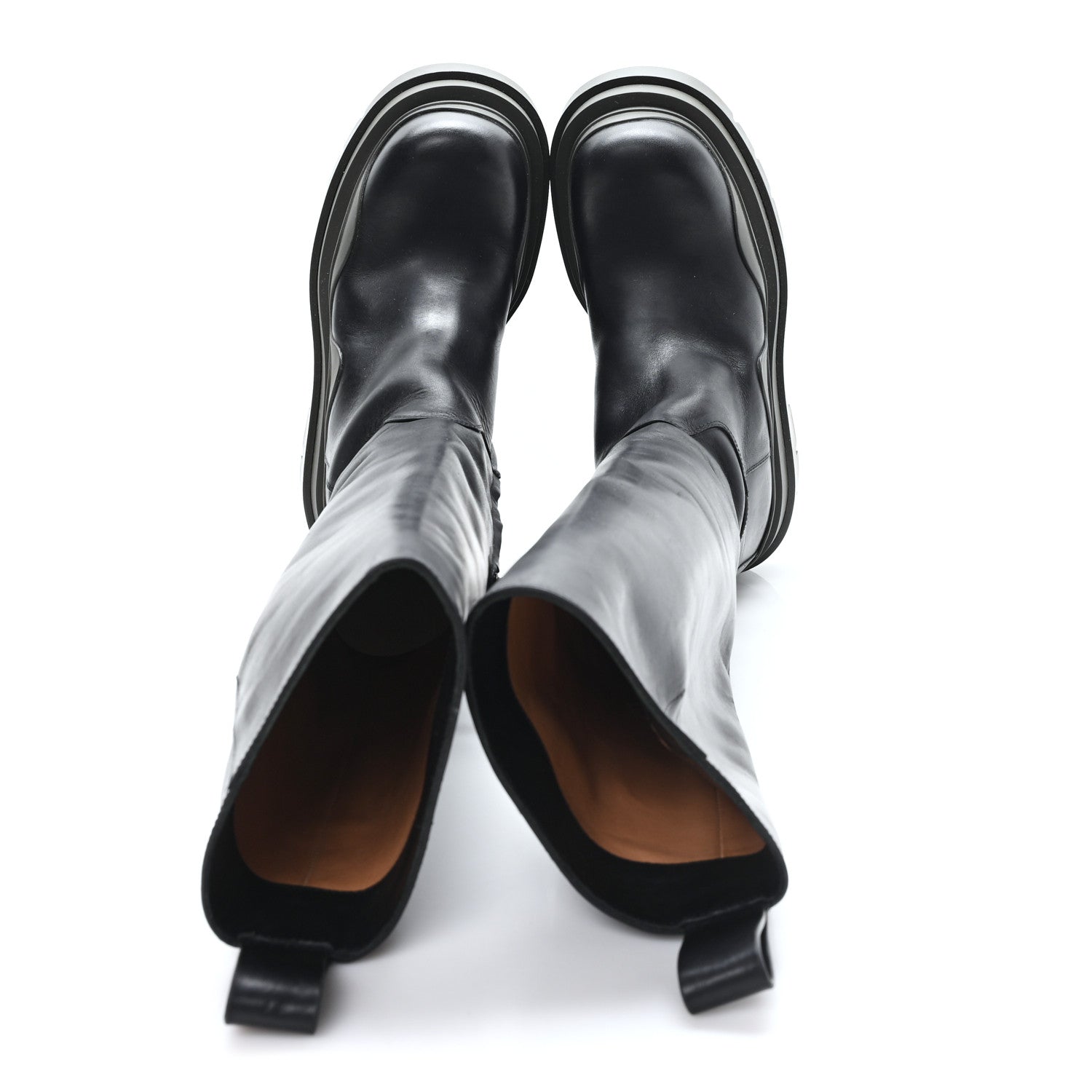Bottega Veneta Calfskin The Tire High Boots 36 Black Camping