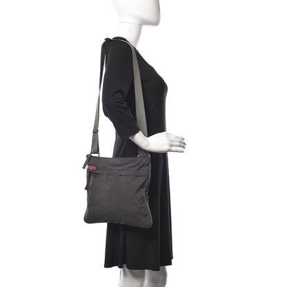 Prada Tessuto Nylon Flat Messenger Bag Grey 3 of 11