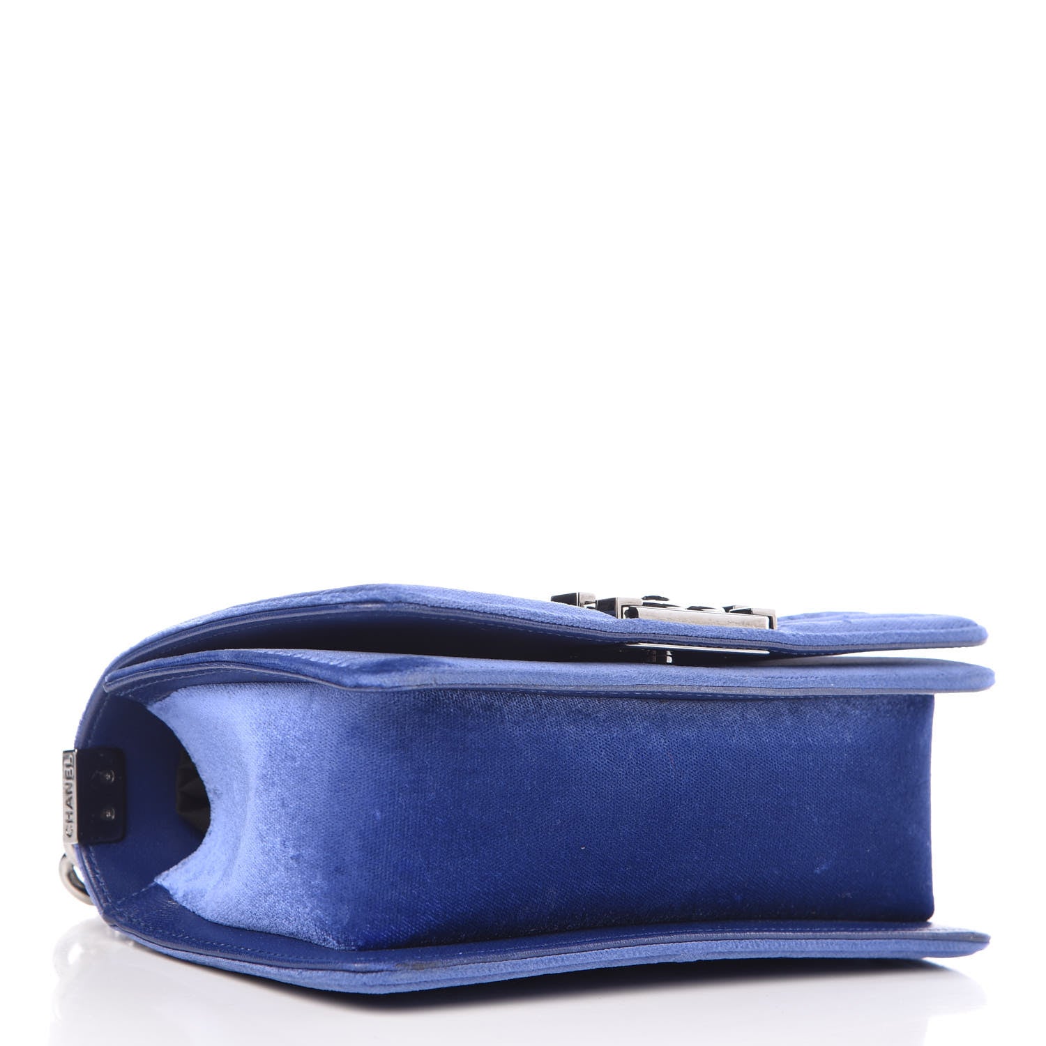 Chanel Velvet Quilted Small Boy Flap Blue 4 of 10