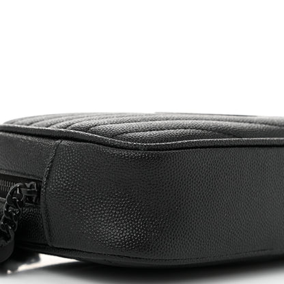 Saint Laurent Grain De Poudre Matelasse Monochrome Monogram Mini Lou Camera Bag Black 9 of 11