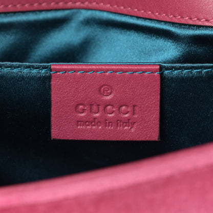 Gucci Velvet Matelasse Embroidered Mini GG Marmont Shoulder Bag Light Raspberry Rose 8 of 13