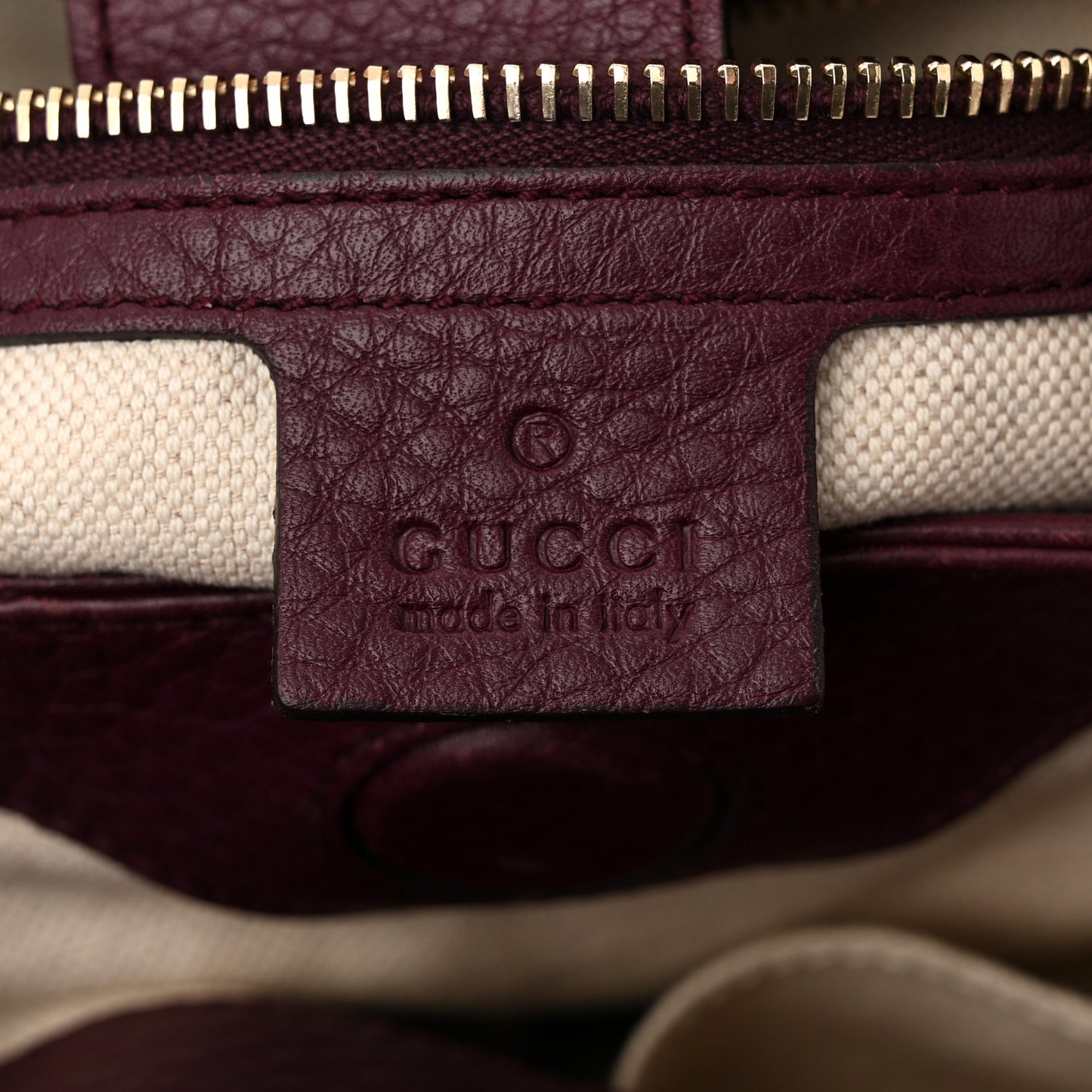 Calfskin Small Bamboo Shopper Tote Burgundy