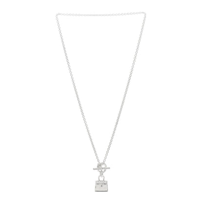 Hermes Sterling Silver Birkin Amulette Pendant Necklace 3 of 5