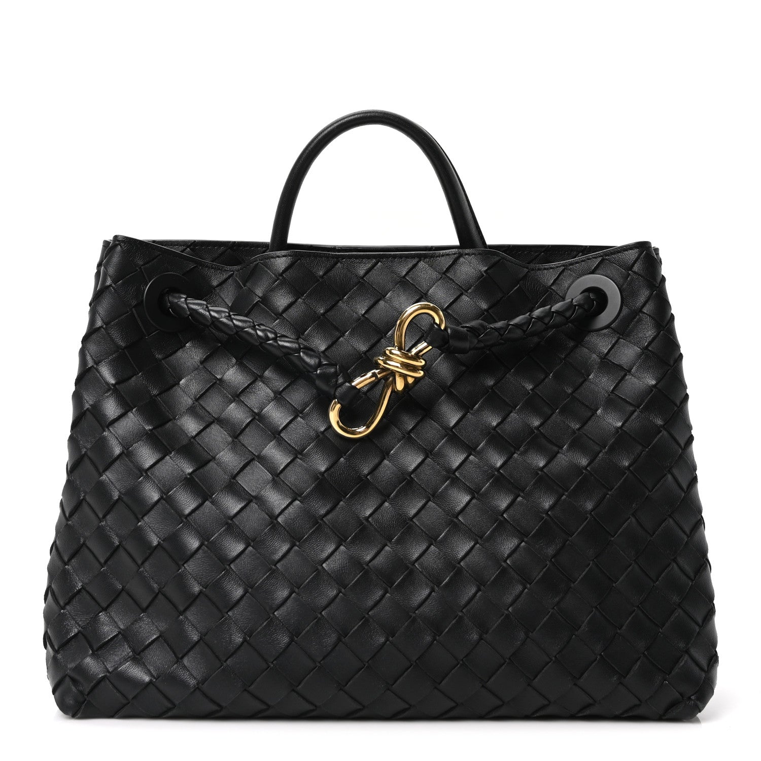 Bottega Veneta Nappa Intrecciato Medium Andiamo Shoulder Bag Black 1 of 9