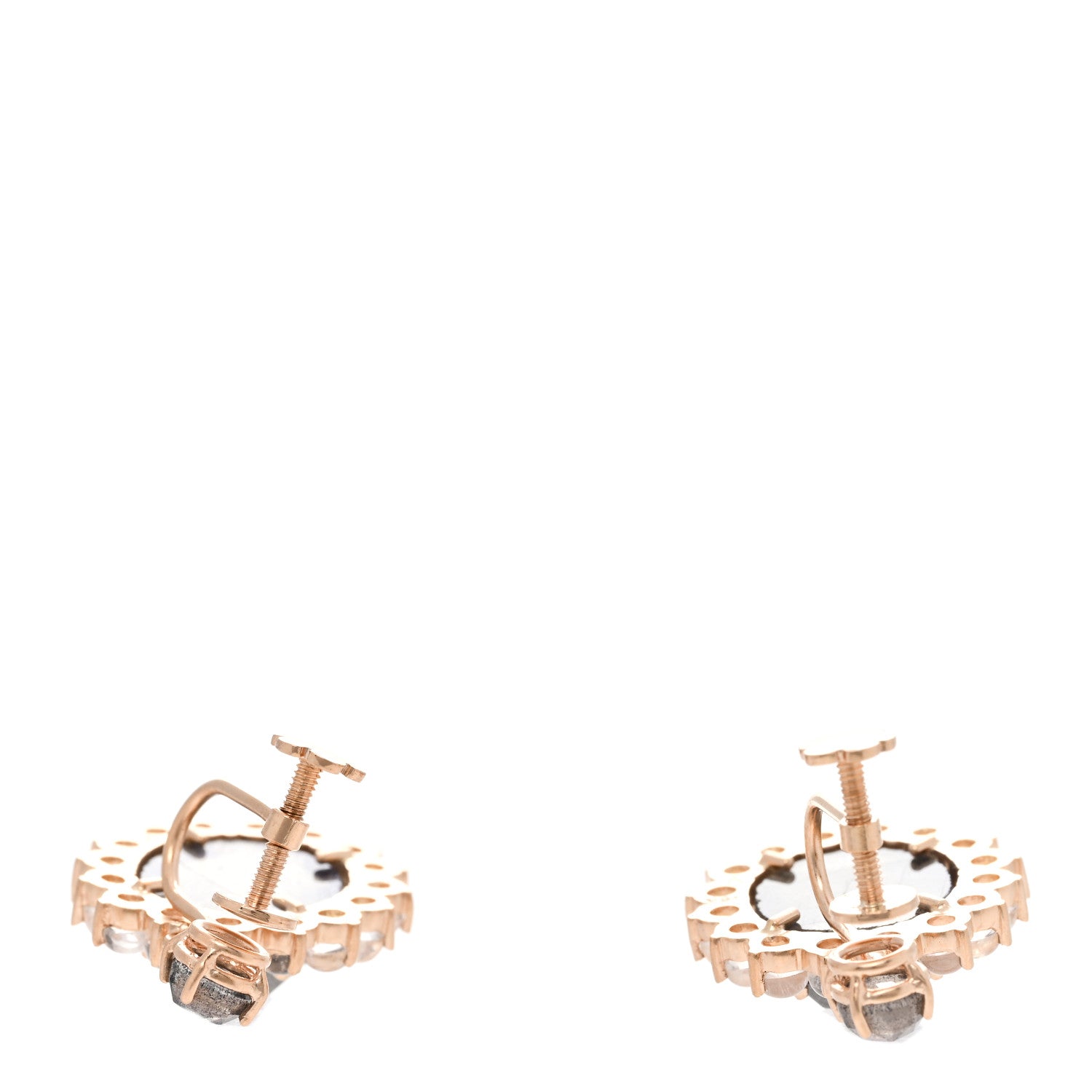 Irene Neuwirth 18K Rose Gold Labradorite Moonstone Drop Earrings 3 of 4