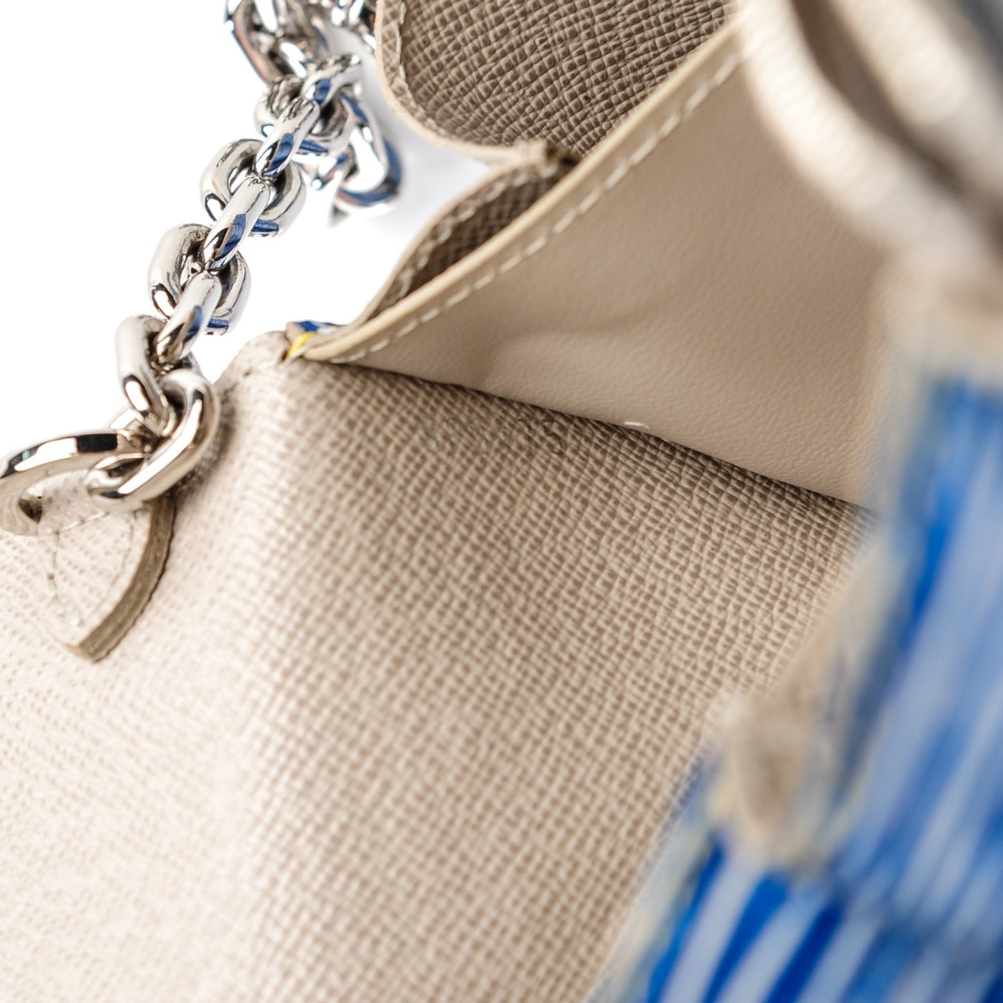Epi Twist Chain Wallet Denim Light