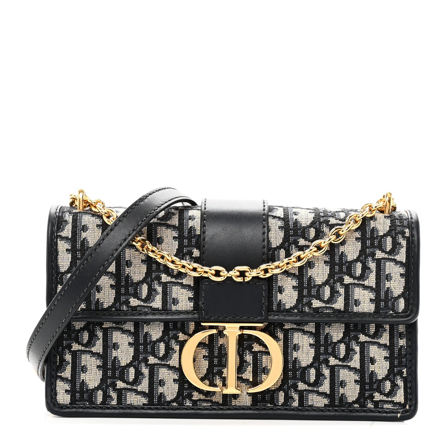 Oblique 30 Montaigne East West Chain Flap Bag Blue