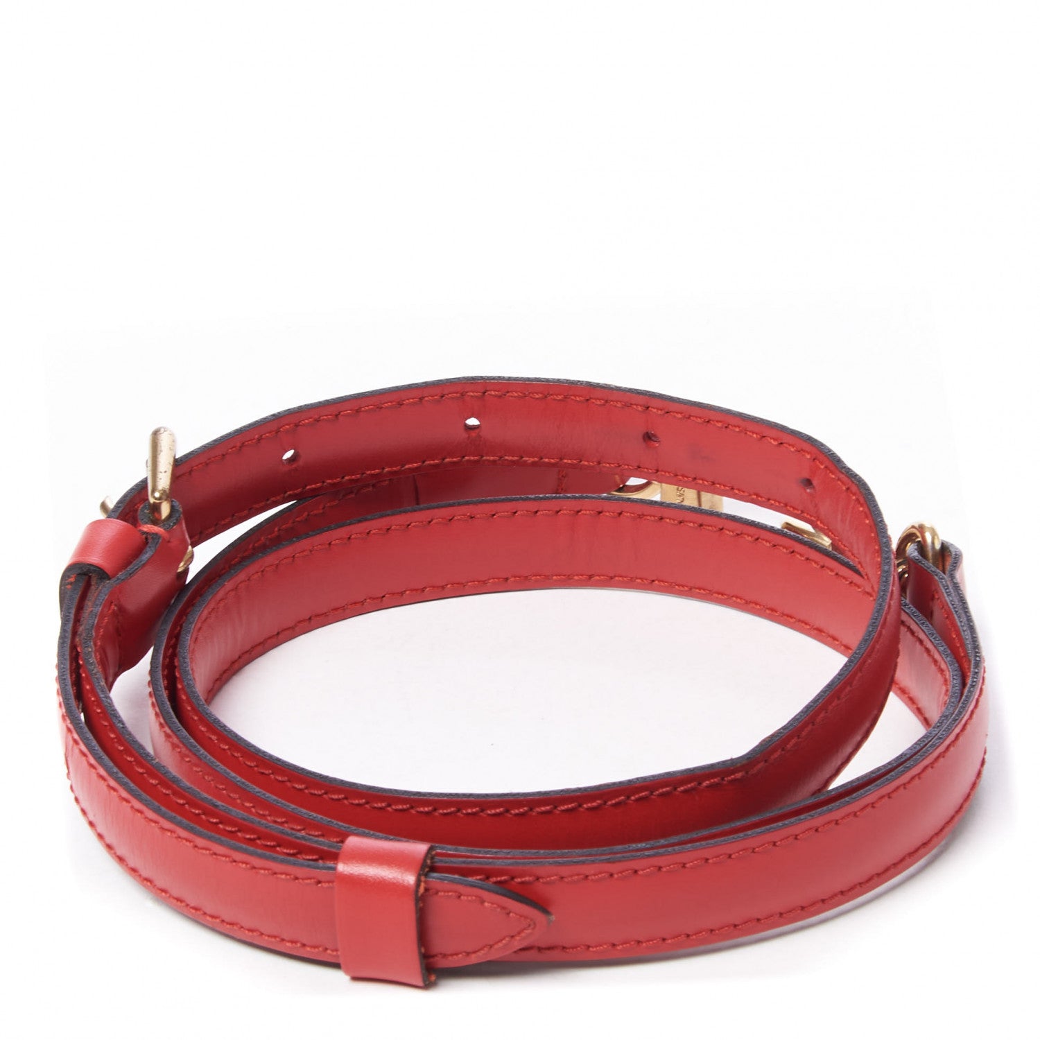 Louis Vuitton Calfskin 16mm Adjustable Shoulder Strap Red 2 of 4