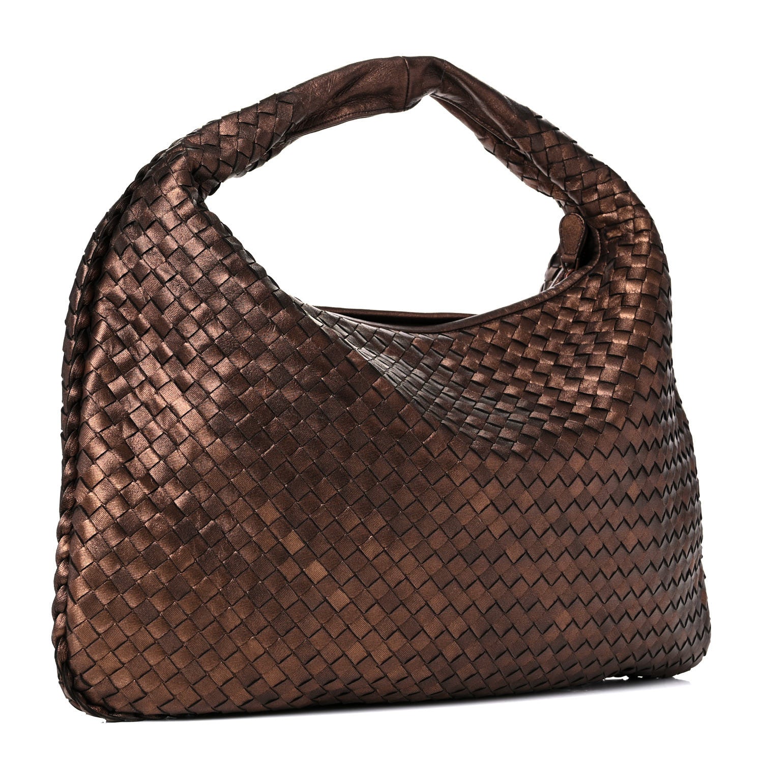 Bottega Veneta Metallic Nappa Intrecciato Large Veneta Hobo Copper 3 of 10