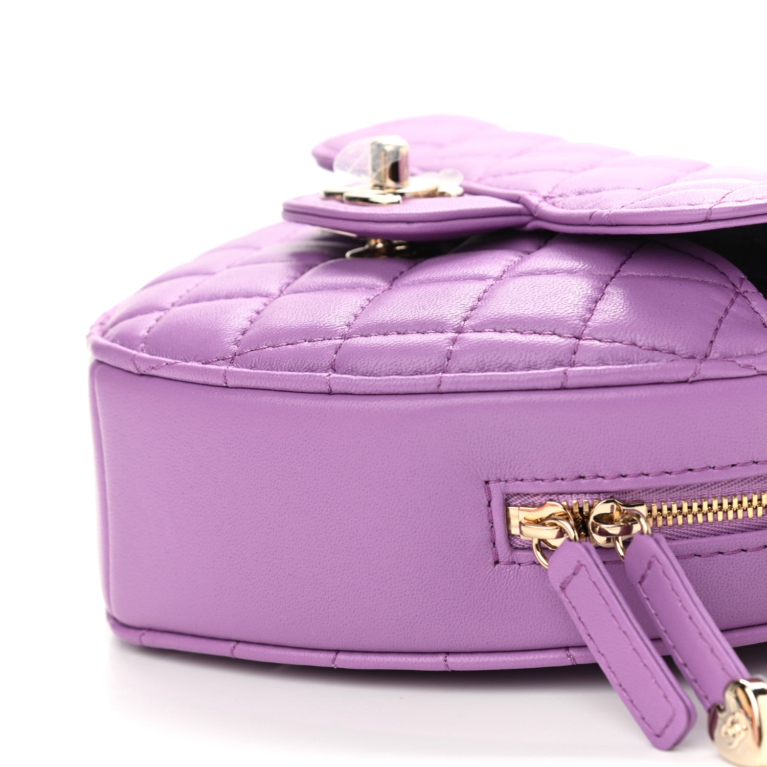 Chanel Lambskin Quilted CC In Love Heart Bag Purple 10 of 11