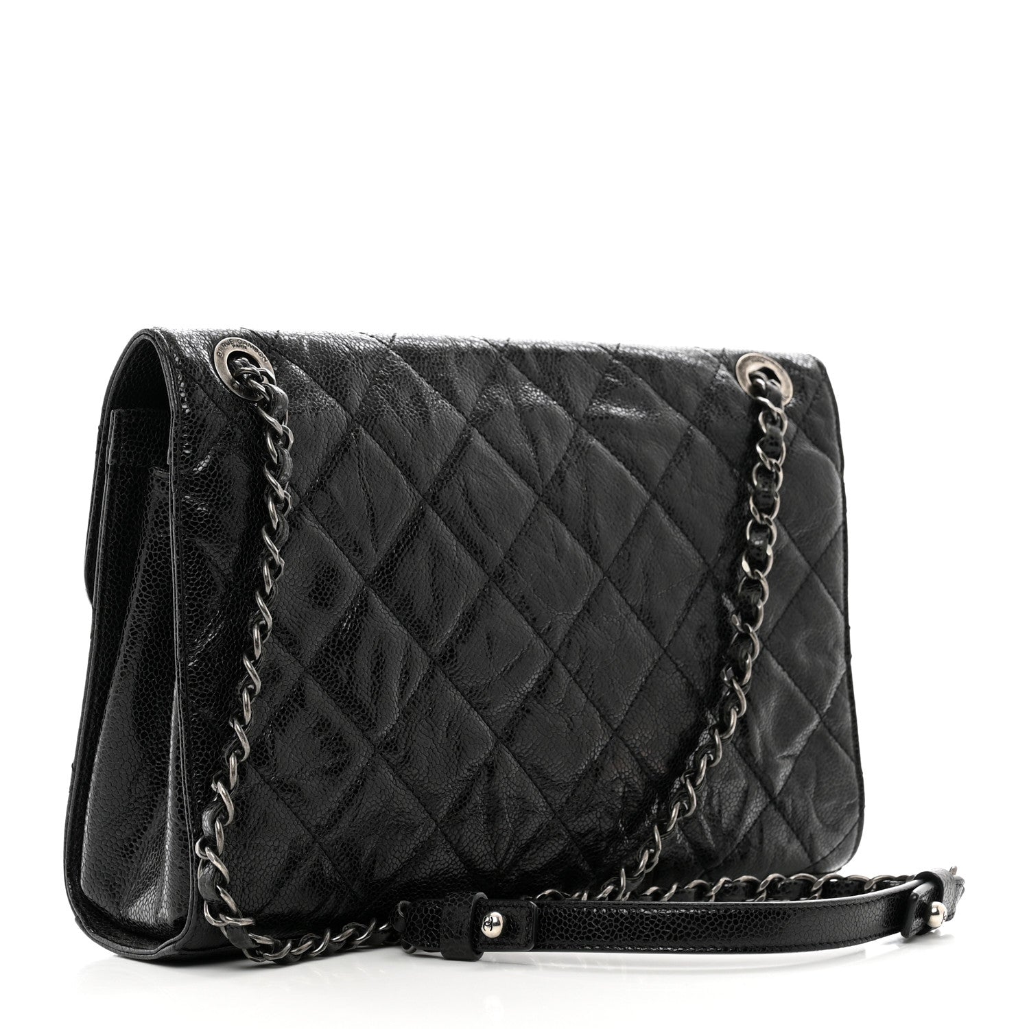 Chanel Crumpled Grained Calfskin Medium CC Crave Flap Black 3 of 11