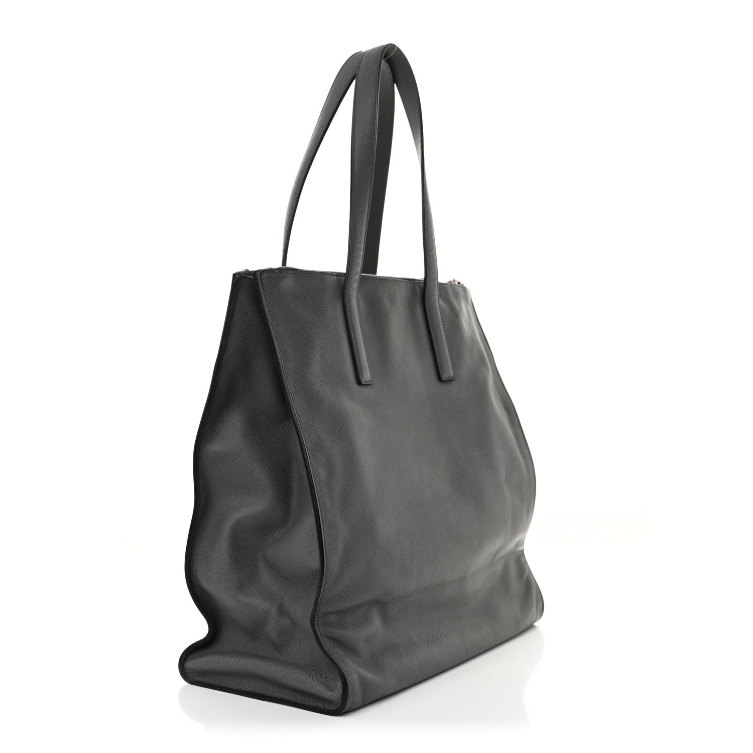 Prada Saffiano Travel Shopping Tote Mercurio 3 of 14