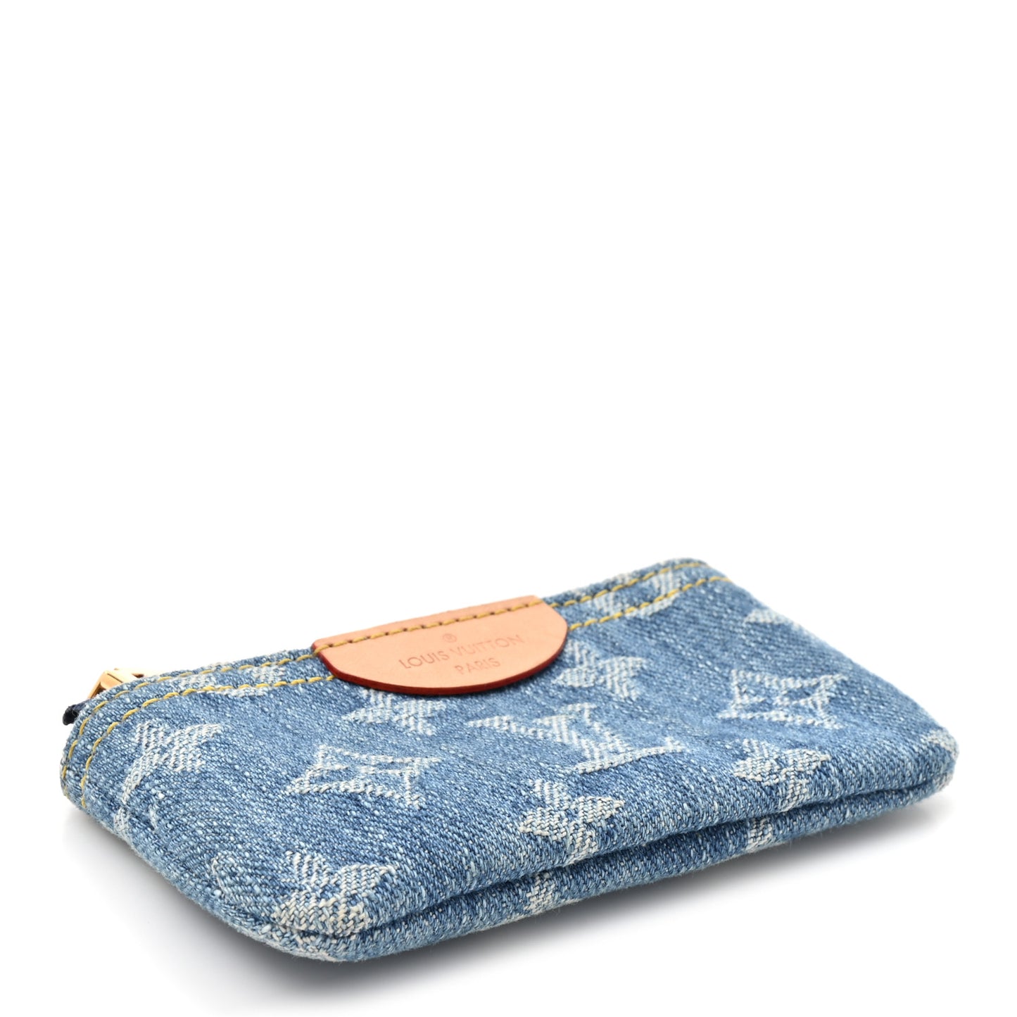 Monogram Denim Key Pouch Denim Blue