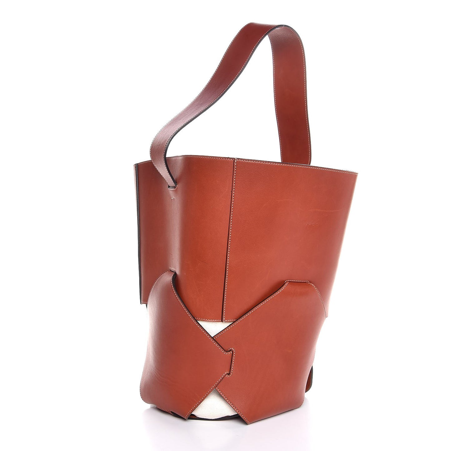 Natural Calfskin Large Holdall Shoulder Bag Brick
