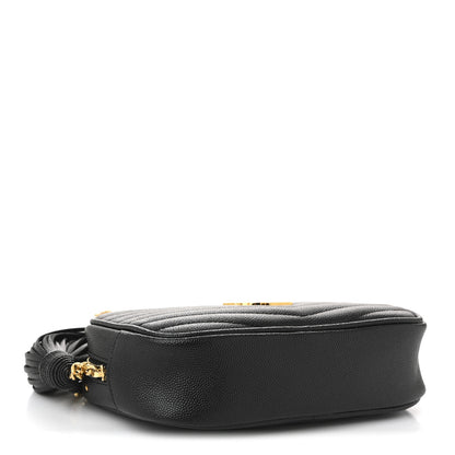 Saint Laurent Grain De Poudre Matelasse Monogram Mini Lou Camera Bag Black 7 of 19
