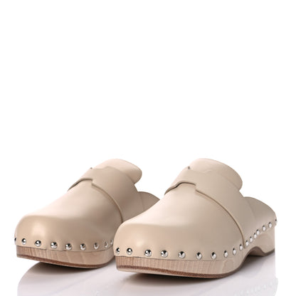 Hermes Calfskin Calya Mules 38 Hetre 4 of 9