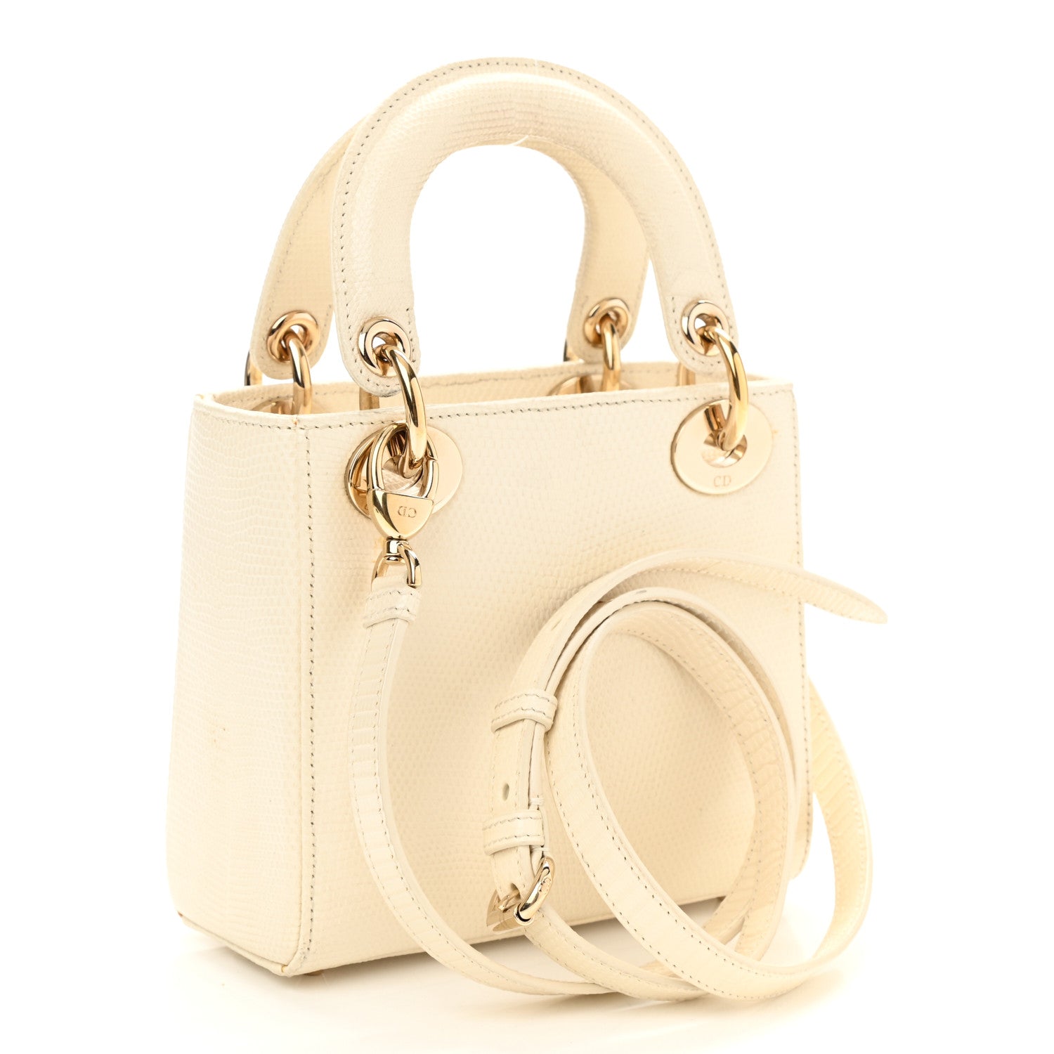 Christian Dior Lizard Mini Lady Dior White 3 of 8