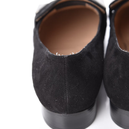 Valentino Garavani Suede Womens Macro Stud Loafers 38 Black 12 of 14