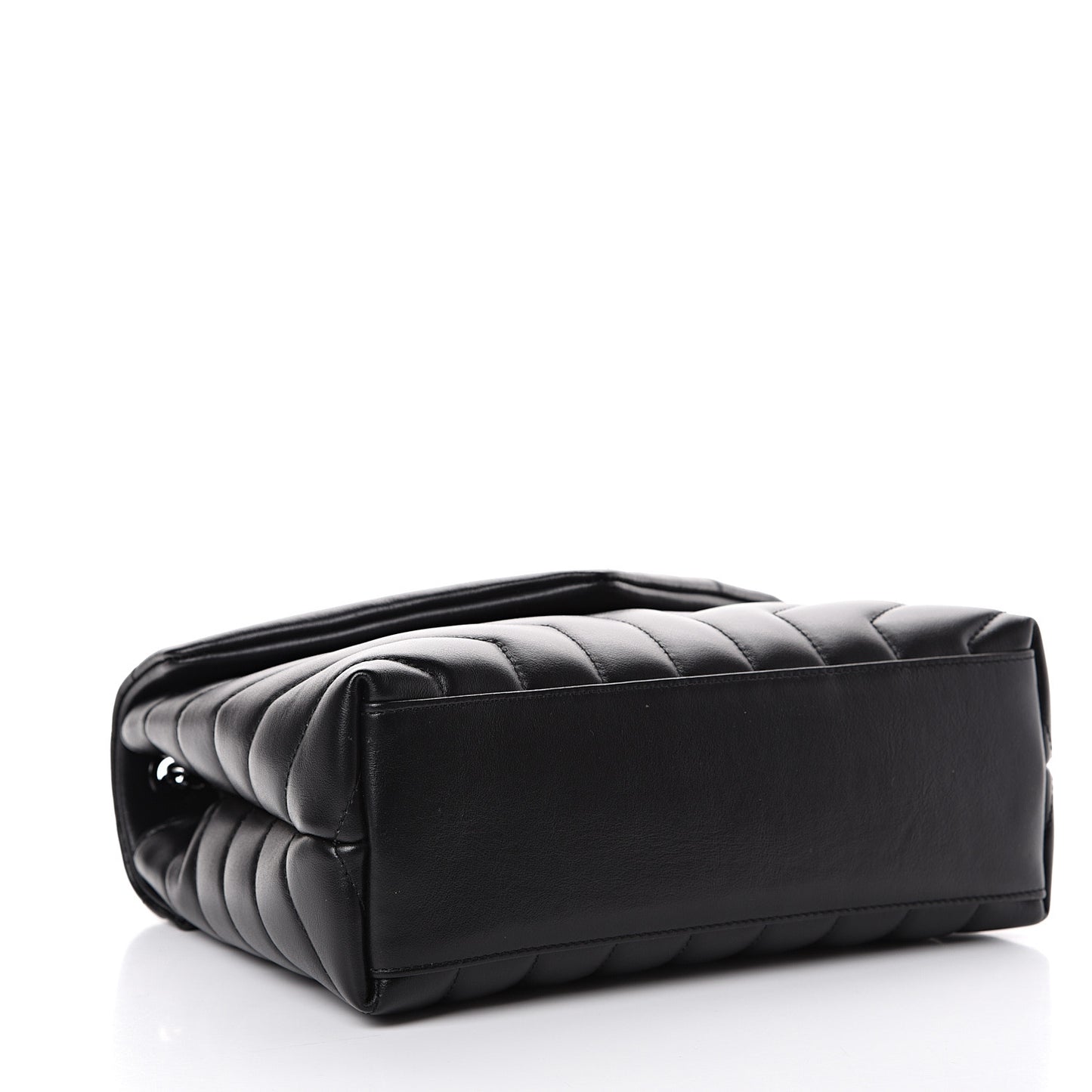 Calfskin Y Quilted Monogram Small Loulou Chain Satchel Black