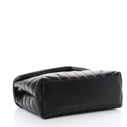 Saint Laurent Calfskin Y Quilted Monogram Small Loulou Chain Satchel Black 3 of 9