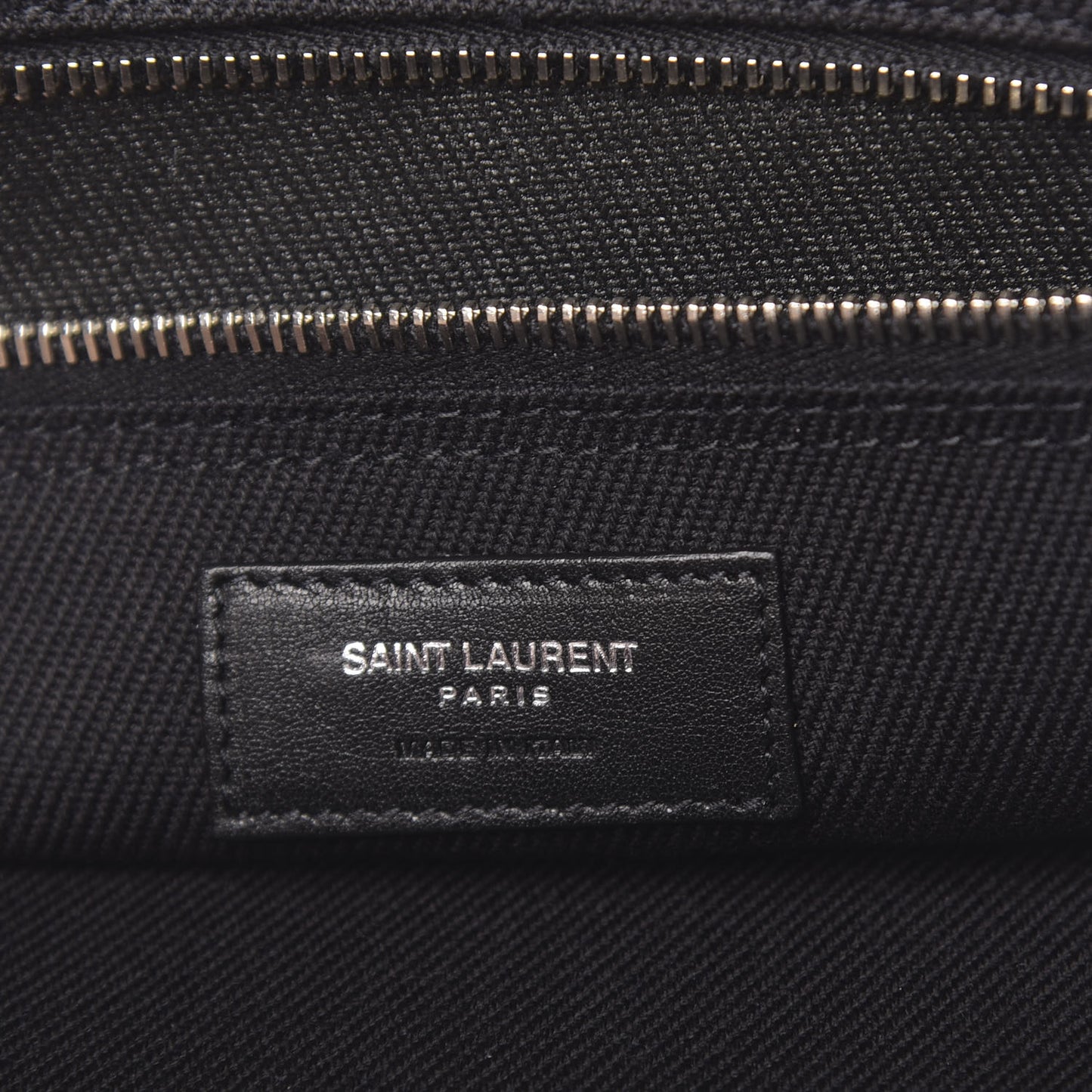 Linen Calfskin Rive Gauche North South Tote Black