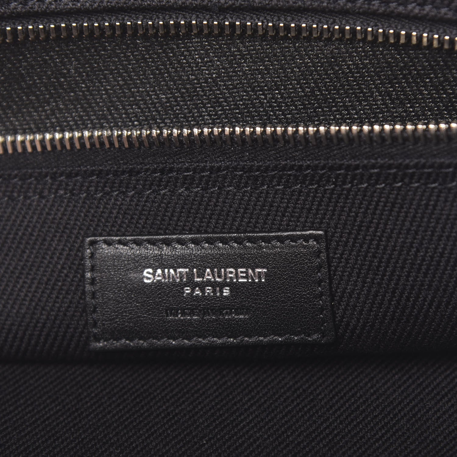 Saint Laurent Linen Calfskin Rive Gauche North South Tote Black 6 of 10