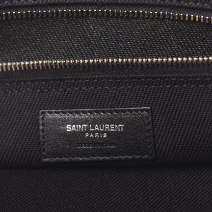 Saint Laurent Linen Calfskin Rive Gauche North South Tote Black 6 of 10
