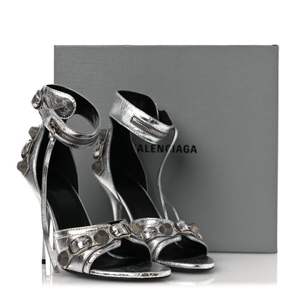 Balenciaga Metallic Agneau Arena Cagole 110mm Sandals 38 Silver 38 Silver 12 of 12