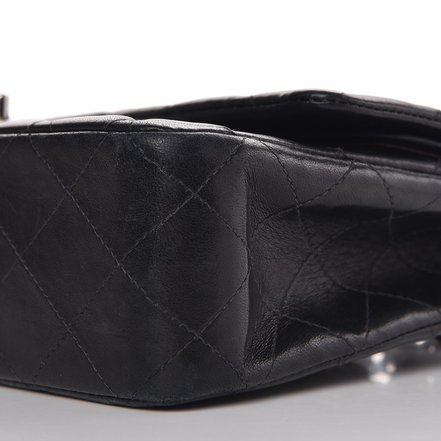 Lambskin Quilted Medium Double Flap Black