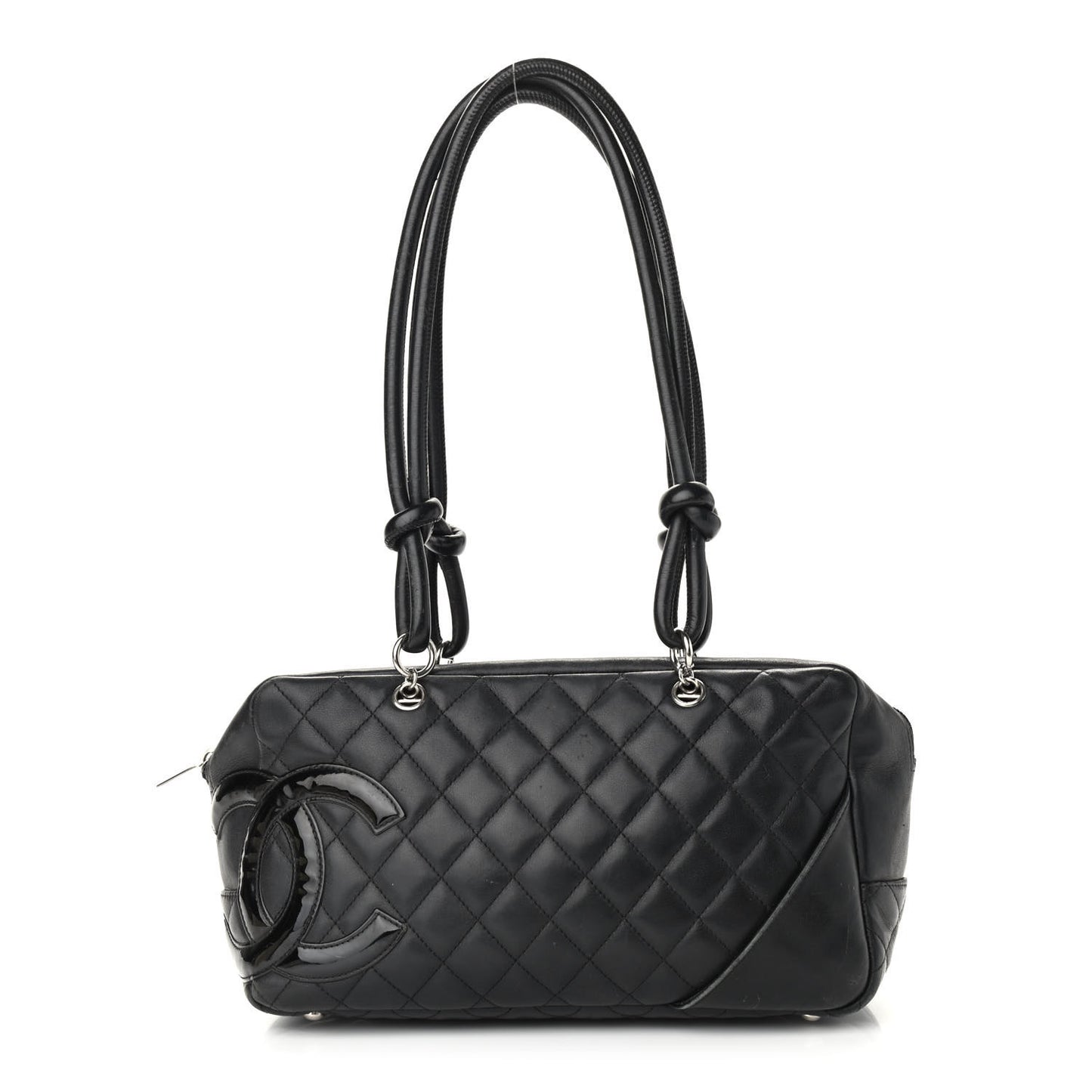 Calfskin Quilted Large Cambon Bowler Black