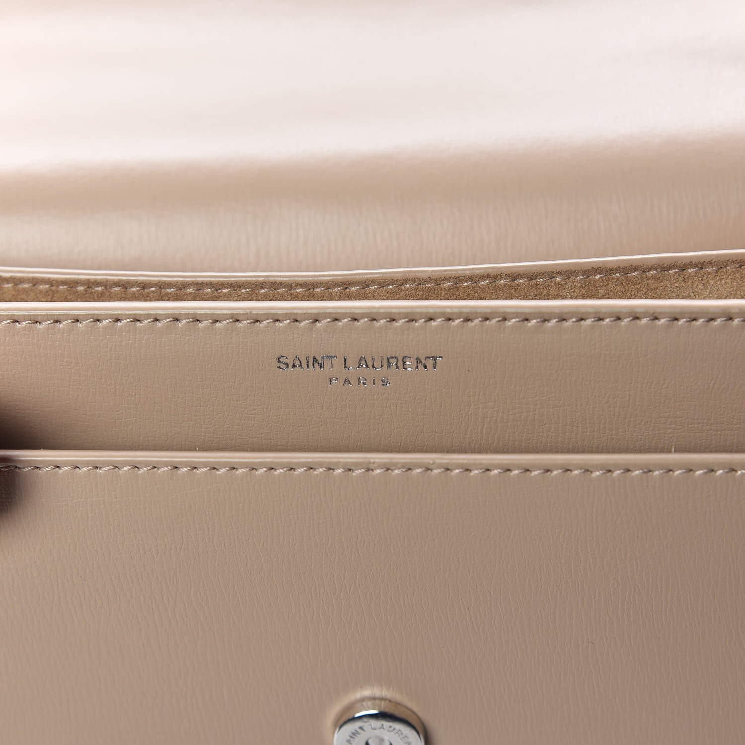 Saint Laurent Calfskin Medium Monogram Sunset Dark Beige 7 of 13