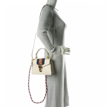 Gucci Calfskin Mini Sylvie Top Handle Bag White 2 of 7
