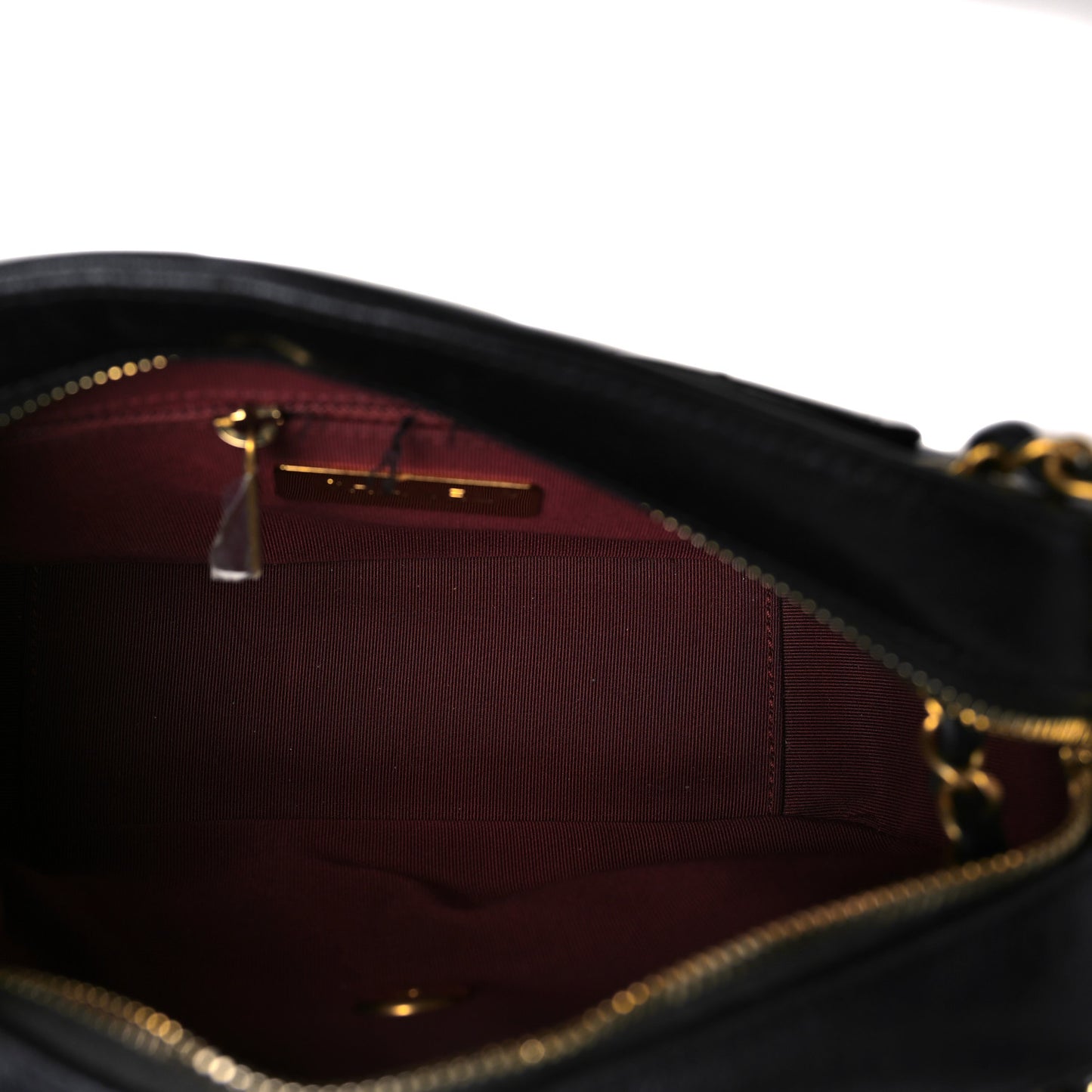 Goatskin Quilted Chanel 19 Camera Case Black