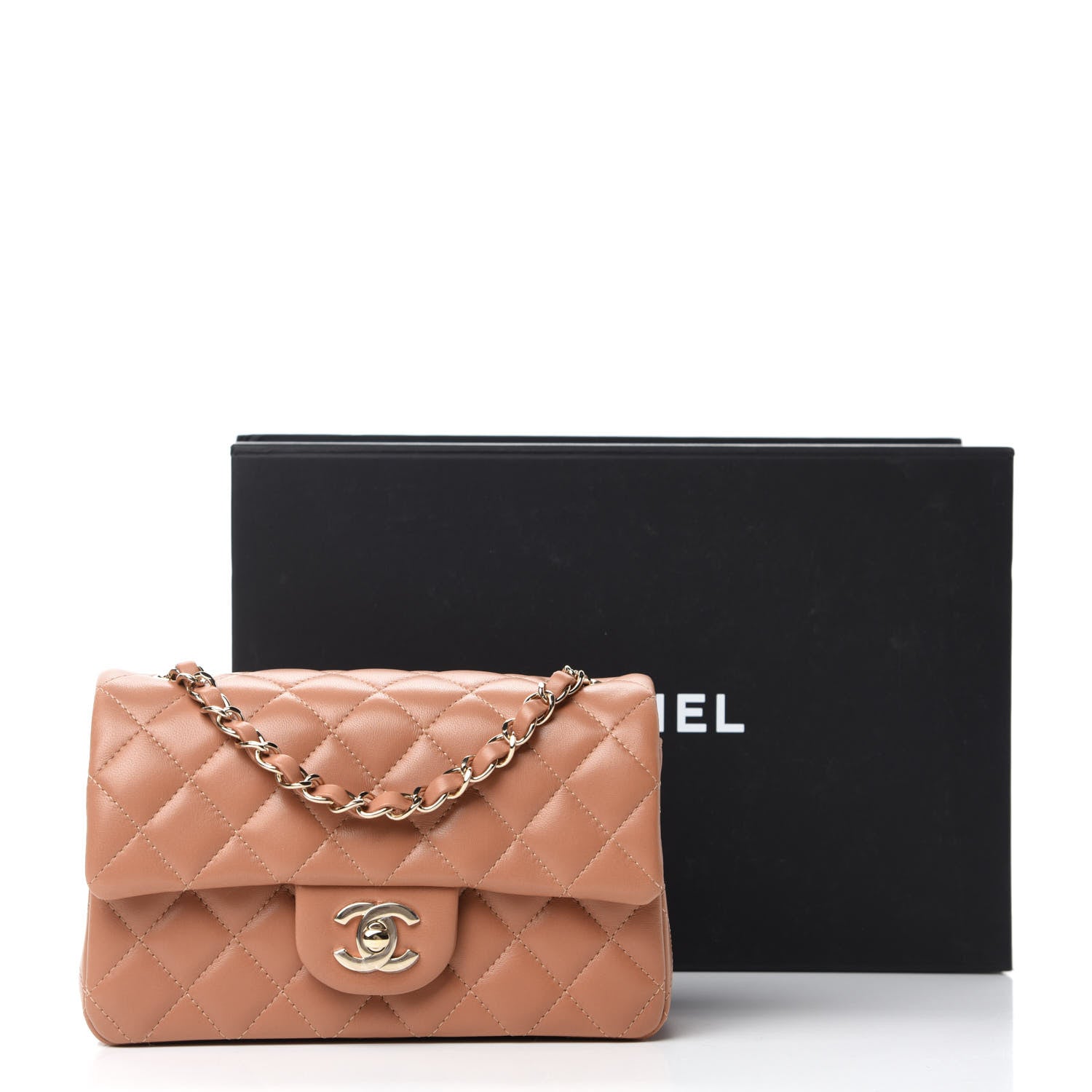 Chanel Lambskin Quilted Mini Rectangular Flap Brown 11 of 11