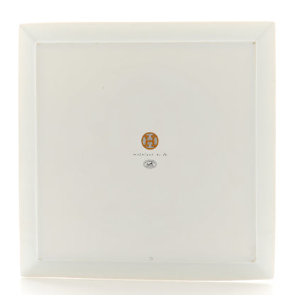 Hermes Porcelain Mosaique Au 24 Set of 5 Square Plates Gold 6 of 12