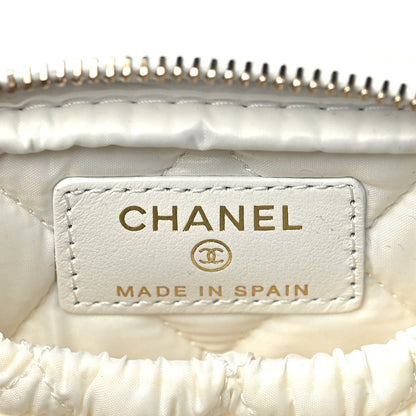 Chanel Caviar Quilted Small Curvy Pouch Cosmetic Case White 6 of 11