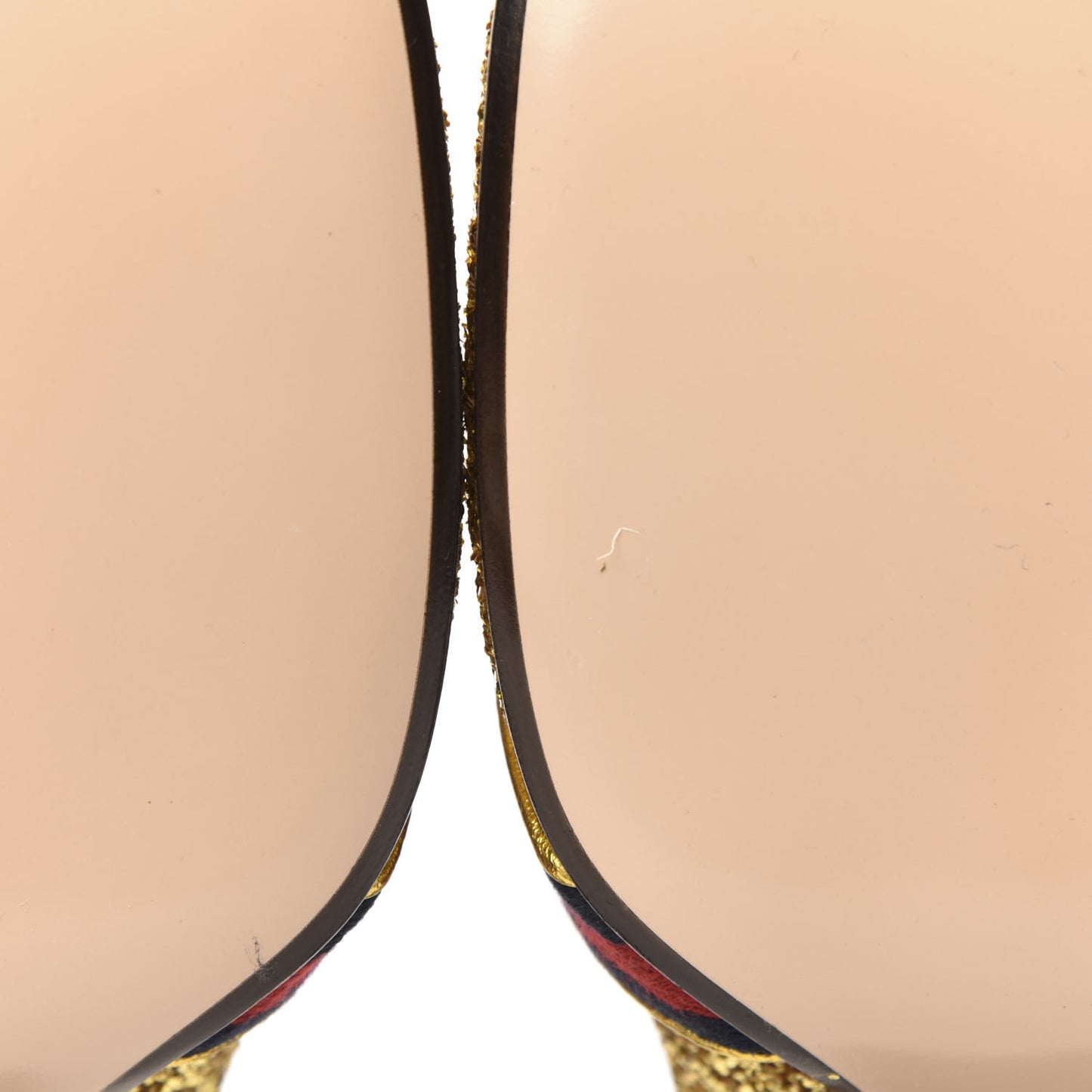 Glitter Nappa Web Peyton 75mm Loafer Pumps 37.5 Oro Vecchio
