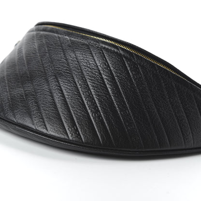Balenciaga Shiny Goatskin Allover Logo Embossed XS Souvenir Belt Bag Black 7 of 9