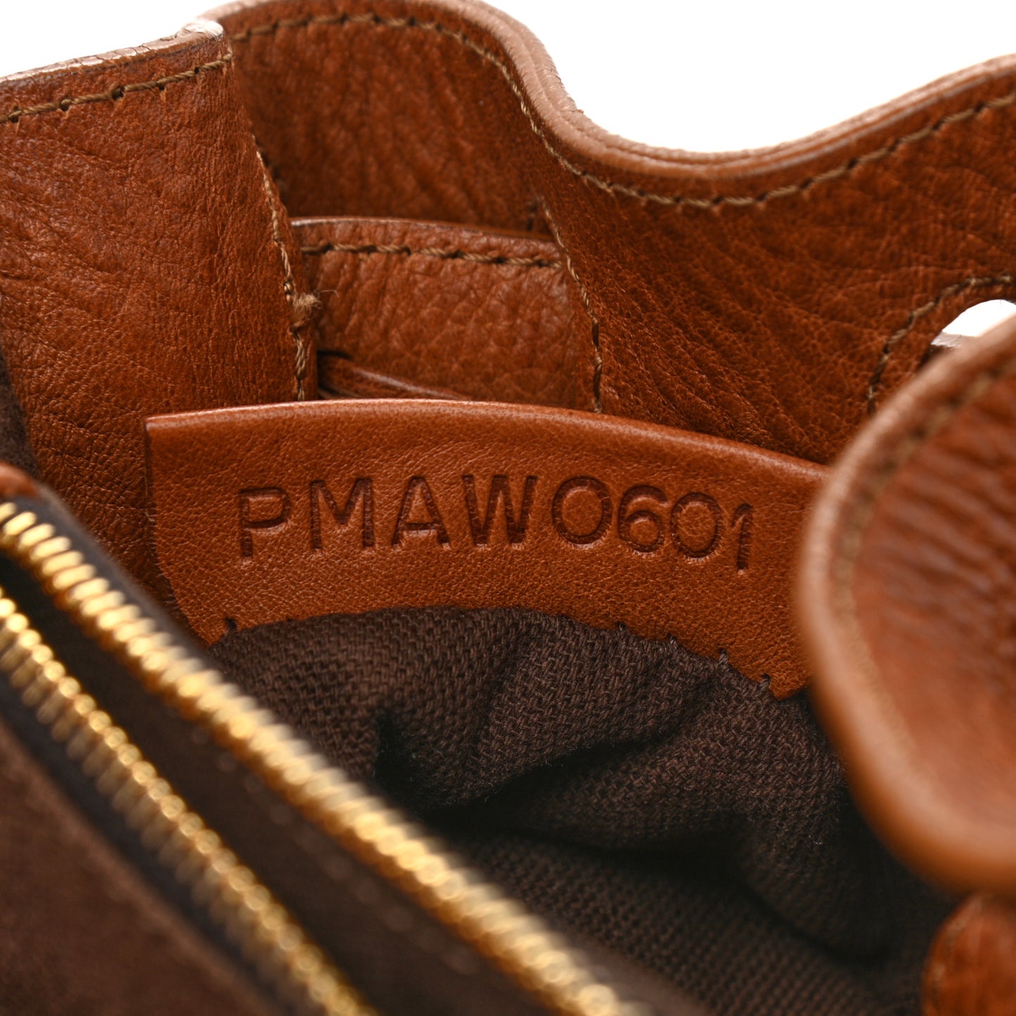 Grainy Calfskin House Check Margaret Bag Tan
