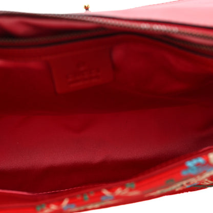 Gucci Jacquard Matelasse Floral Medium GG Marmont Shoulder Bag Red 5 of 10