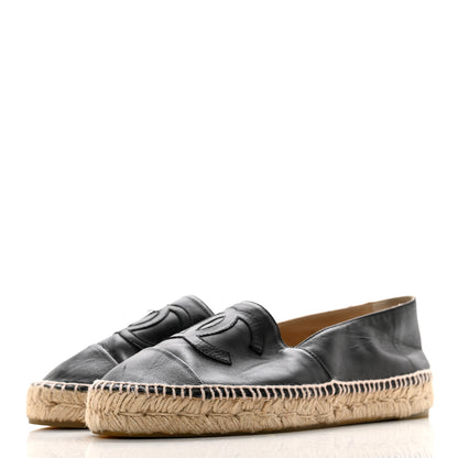 Chanel Lambskin CC Espadrilles 40 Black 3 of 11
