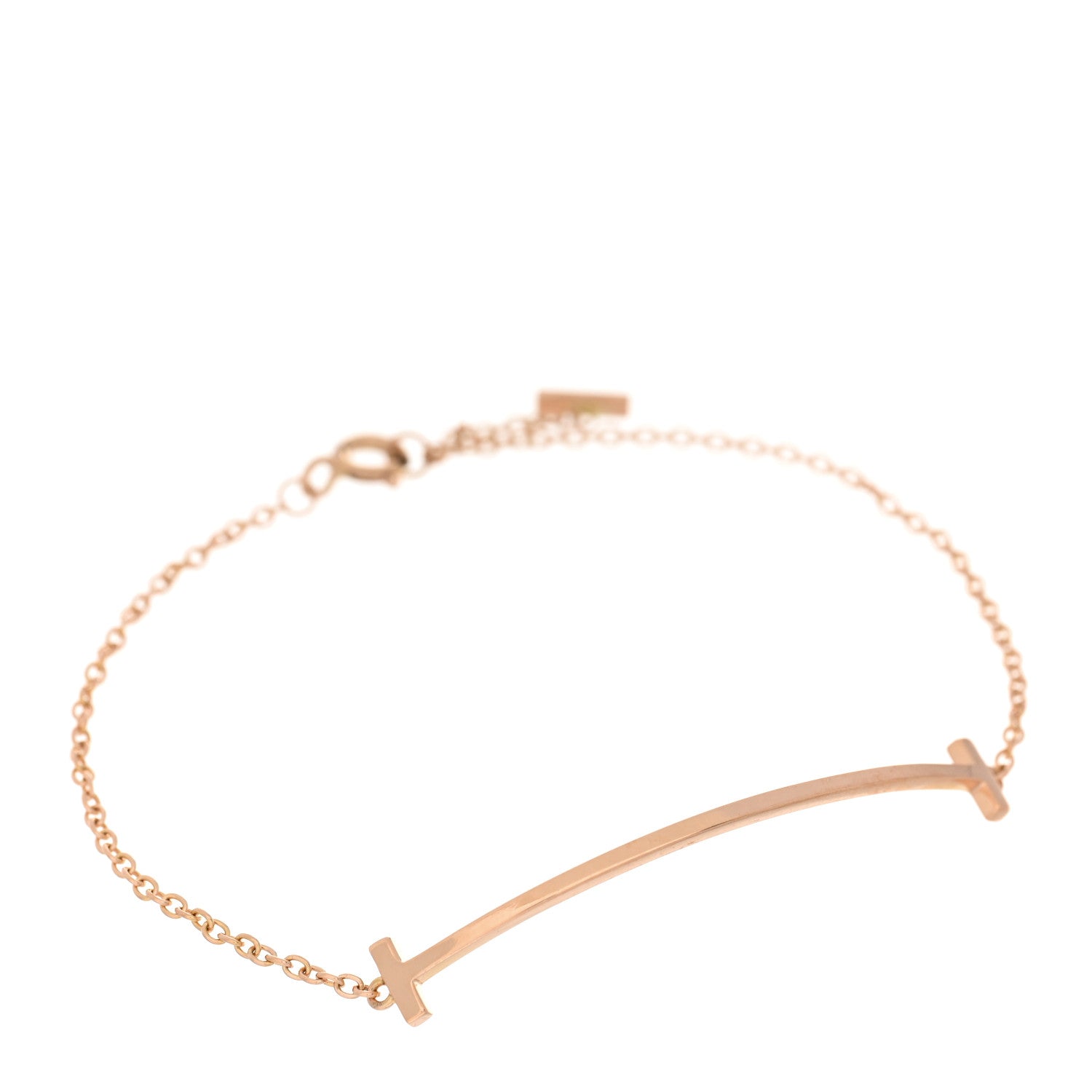 Tiffany 18K Rose Gold T Smile Bracelet 1 of 4