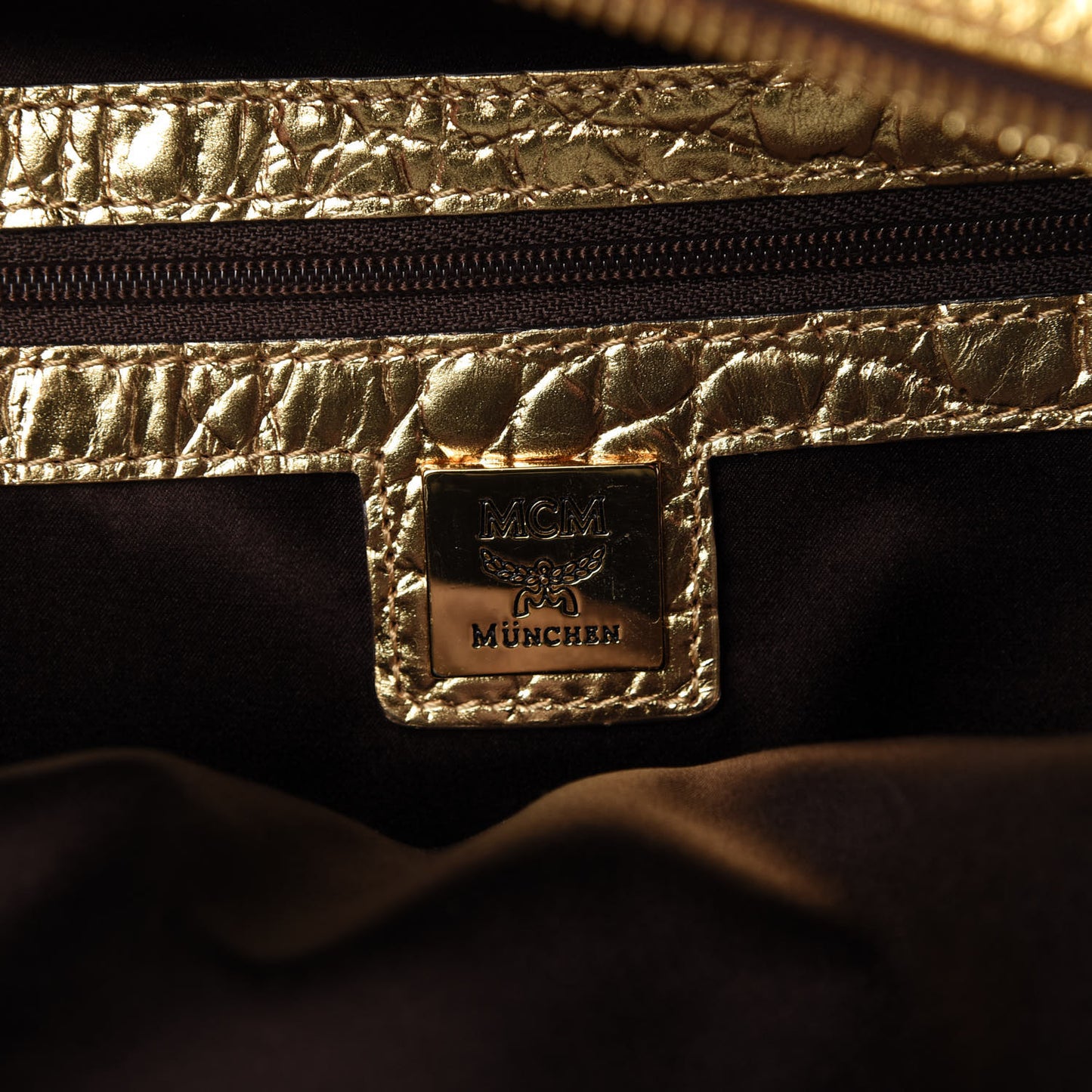 Metallic Calfskin Stud Mini Stark Backpack Gold