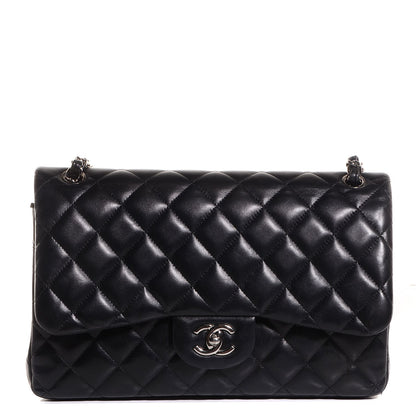 Chanel Lambskin Quilted Jumbo Double Flap Black 1 of 9