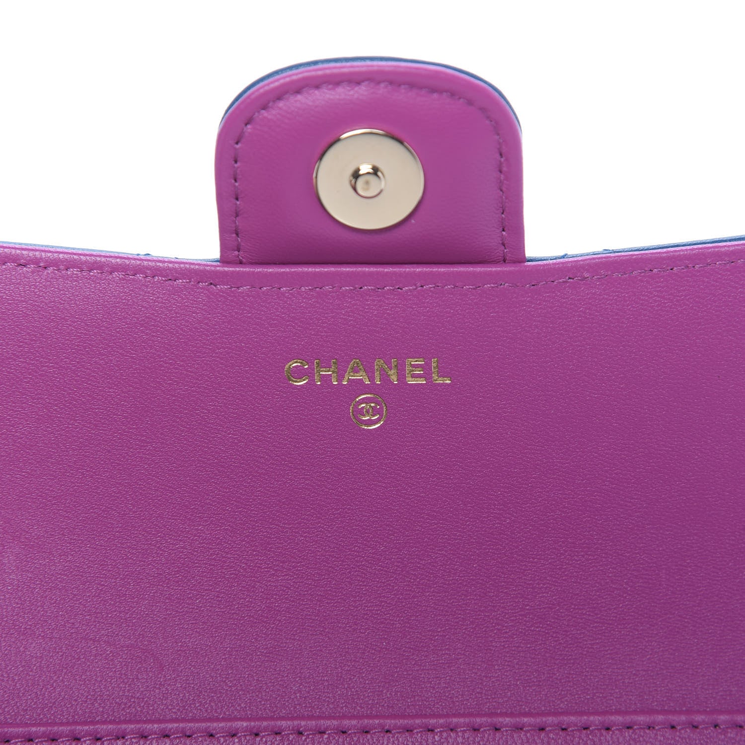 Chanel Lambskin Quilted Glasses Case With Chain Blue Purple 8 of 11