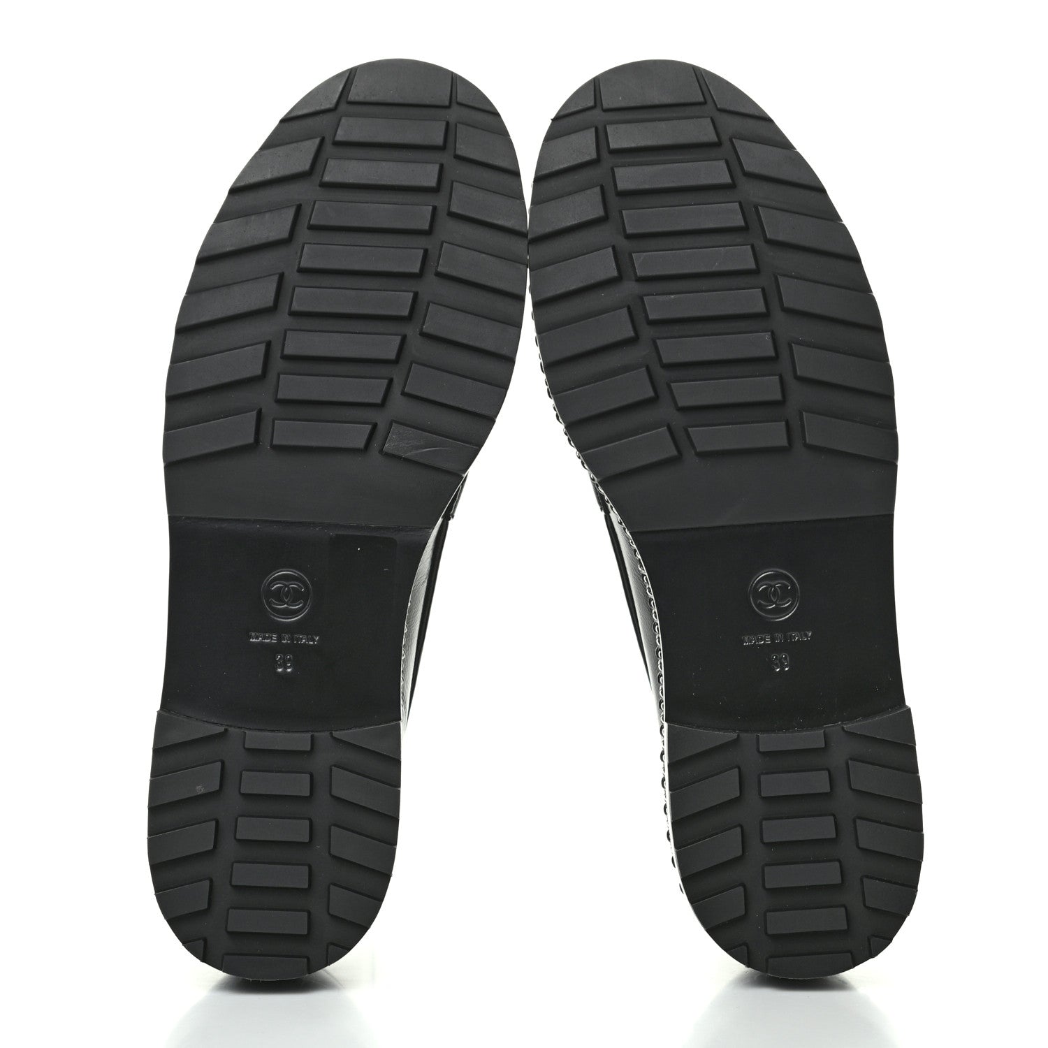 Chanel Crinkled Calfskin CC Chain Mocassin Loafers 39 Black 5 of 8