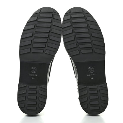 Chanel Crinkled Calfskin CC Chain Mocassin Loafers 39 Black 5 of 8