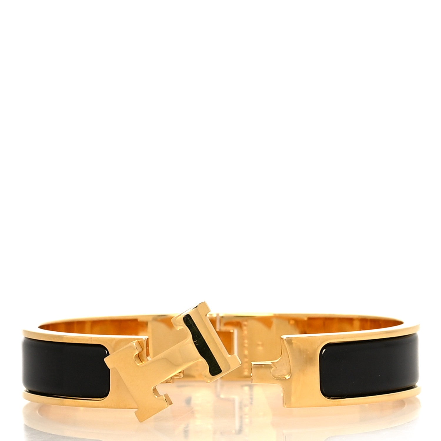 Hermes Enamel Narrow Clic Clac H Bracelet PM Black 4 of 5